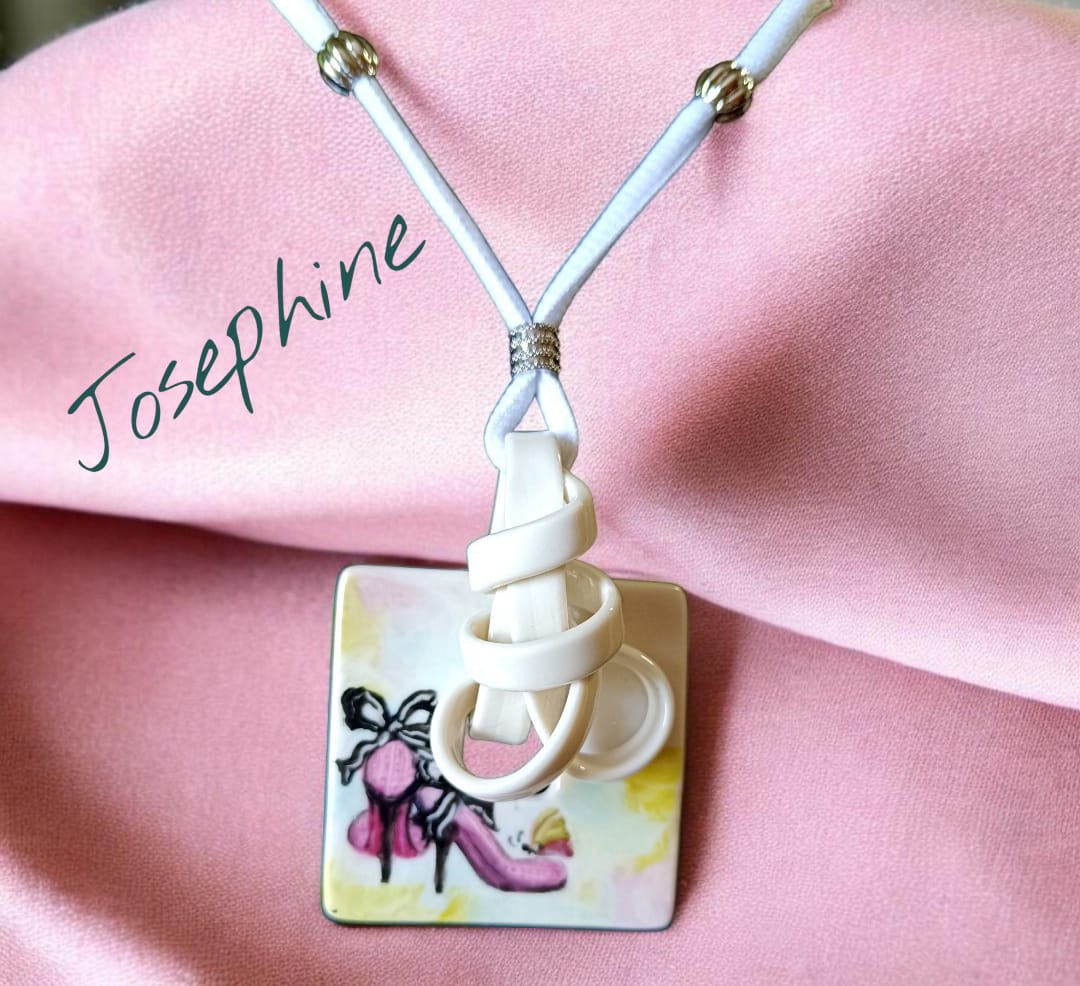 Ciondolo Scarpette da Donna in Porcellana – Rosa con Fiocchetto Dipinto a Mano