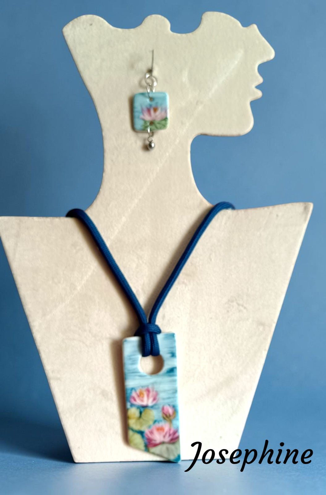 Parure dipinta a mano "Ninfee di Monet"