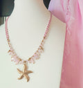 Collana Girocollo Estiva con Perle Rosa e Ciondolo Stella Marina
