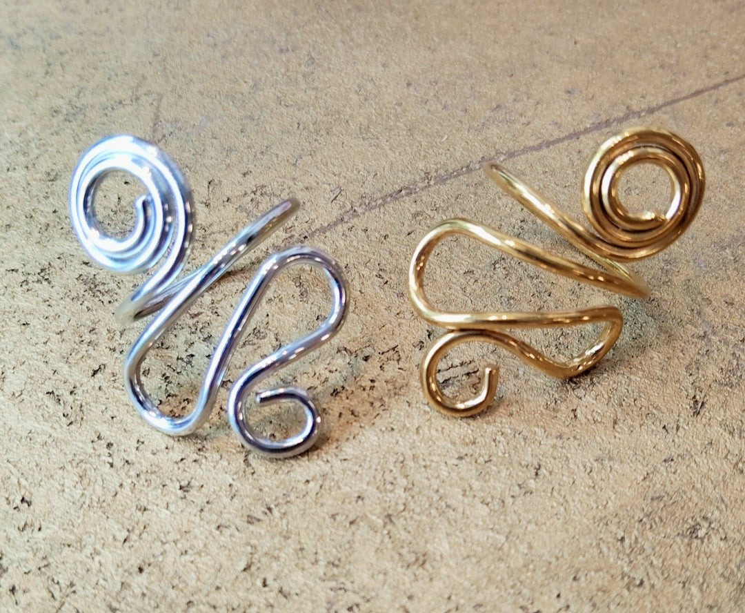 Anello regolabile a spirale in acciaio inossidabile