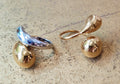 Anello scultureo regolabile in acciaio inossidabile con sfera