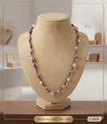 Collana lunga di perline naturali rosa